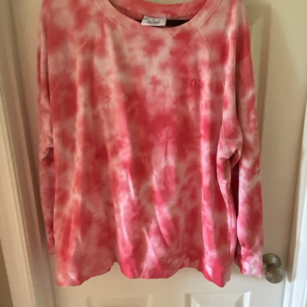 Champion 2X Pink Tie-Dye Sweatshirt